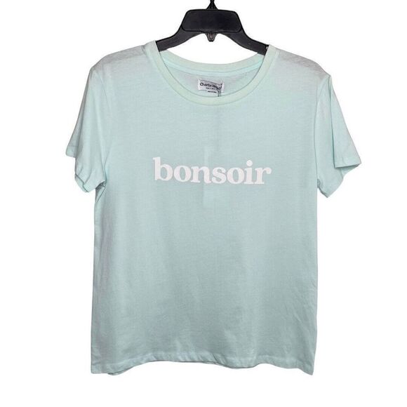 CHARLIE HOLIDAY Australia Womens Tee NEW "Bonsoir" Cotton T-Shirt Sz 4 - Picture 1 of 9